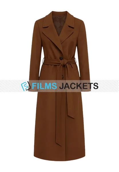 brown wool trench coat