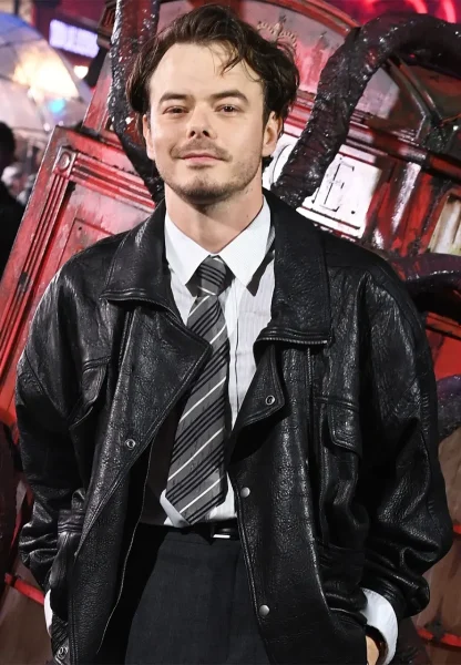 charlie heaton leather jacket