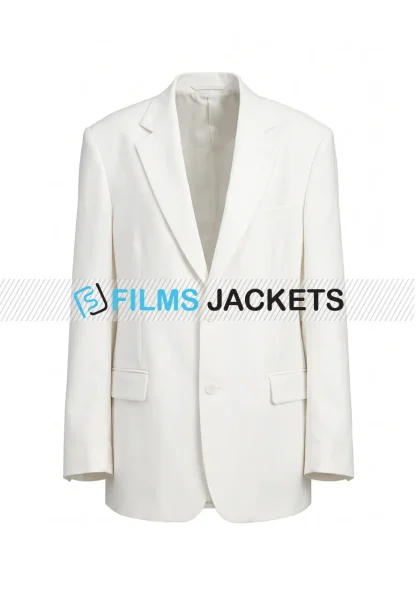 classic single breasted white blazer