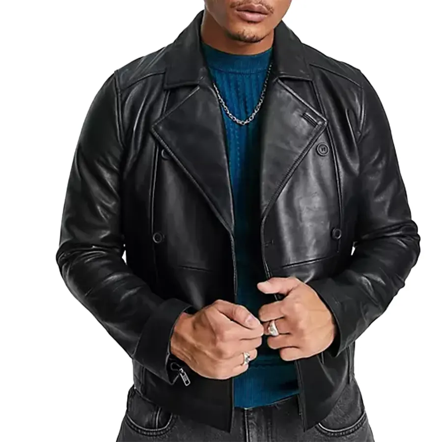 Button Fastening Leather Jacket button-fastening-leather-jacket