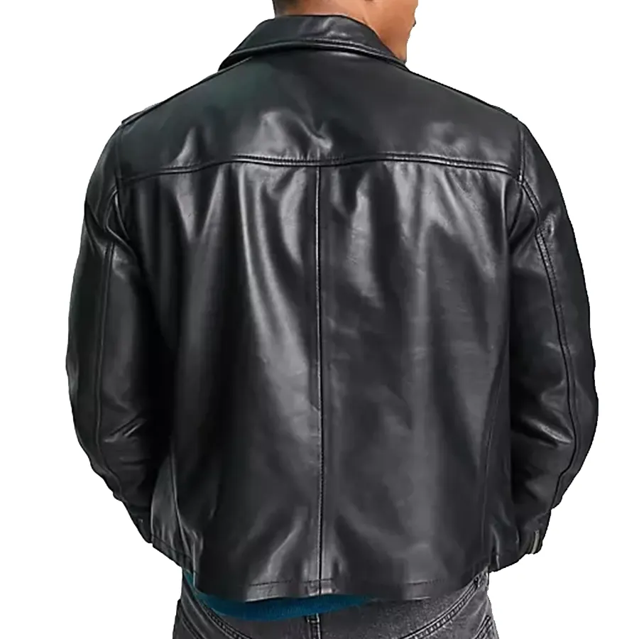 Button Fastening Leather Jacket button-fastening-leather-jacket
