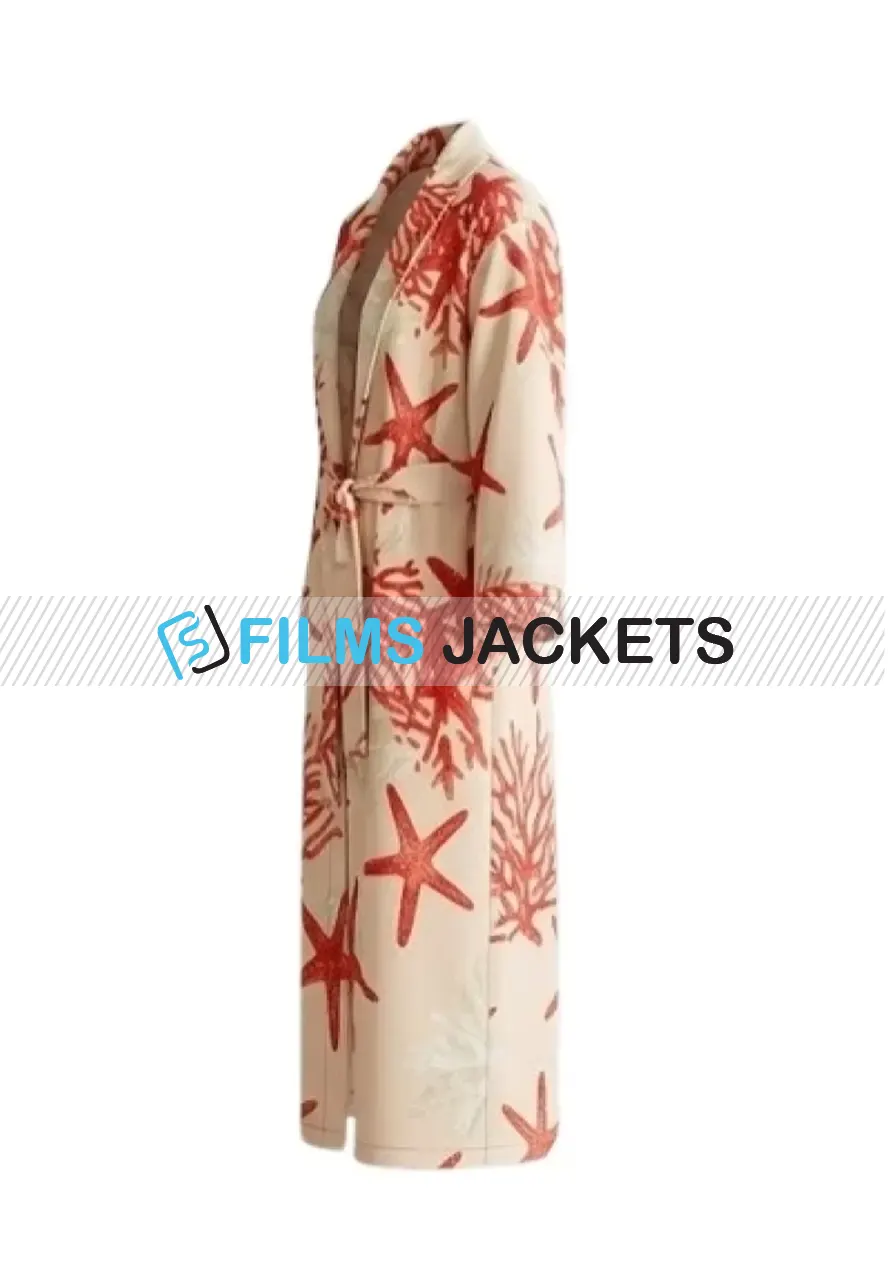 Luxury Coral and Starfish Print Kimono Coat kimono coat