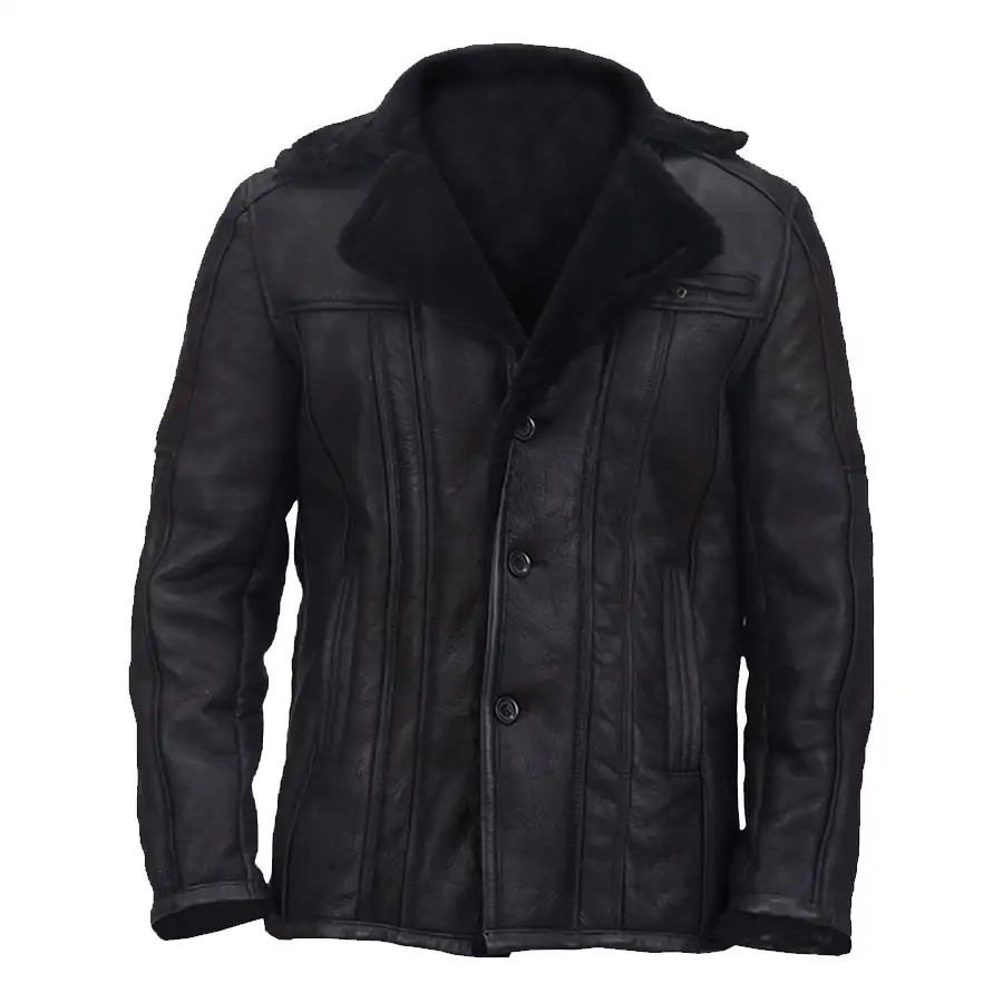 Mens Biker Black Shearling Jacket men-biker-black-shearling-jacket