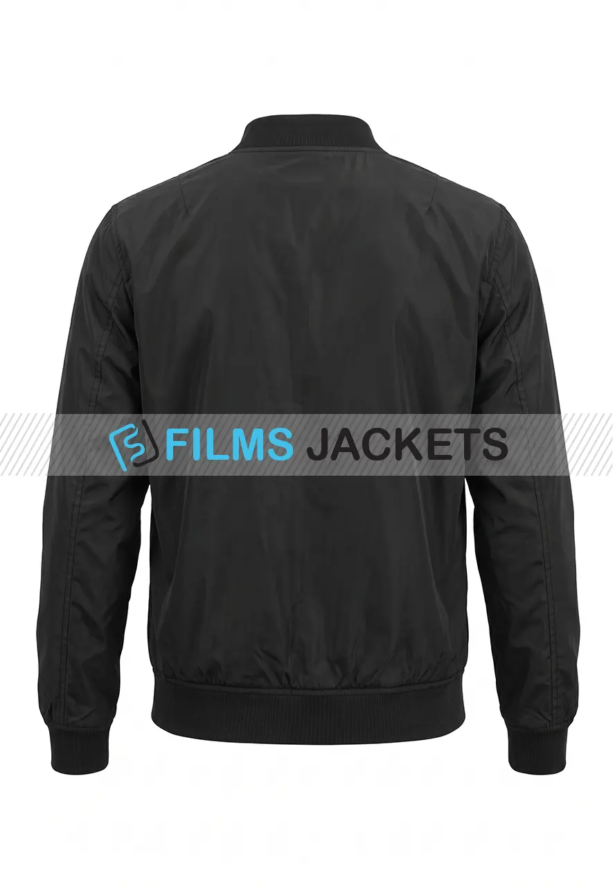 Men Black Zip Up Bomber Jacket men black bomber zip up jacket