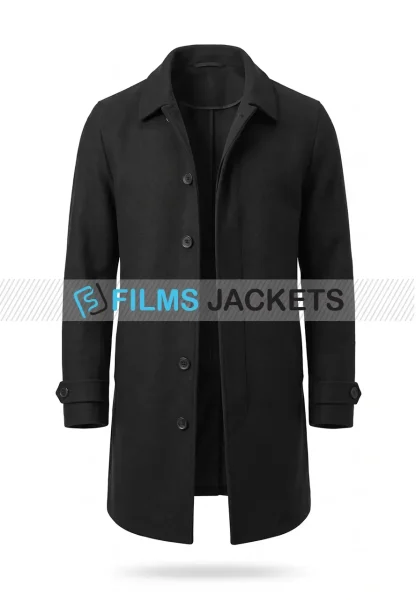 men black single breasted car coat
