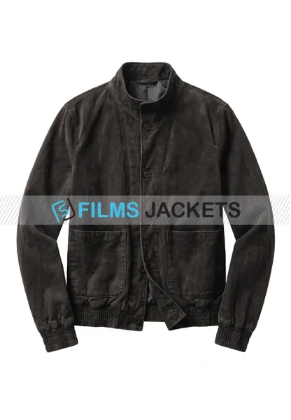 men black suede leather bomber jacket