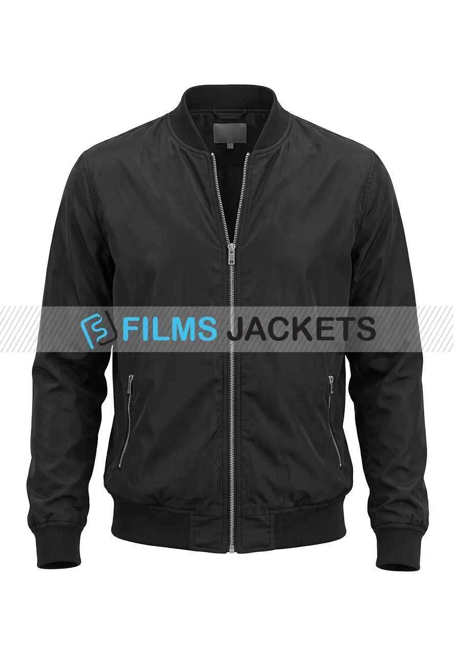 Men Black Zip Up Bomber Jacket men black zip up bomber jacket