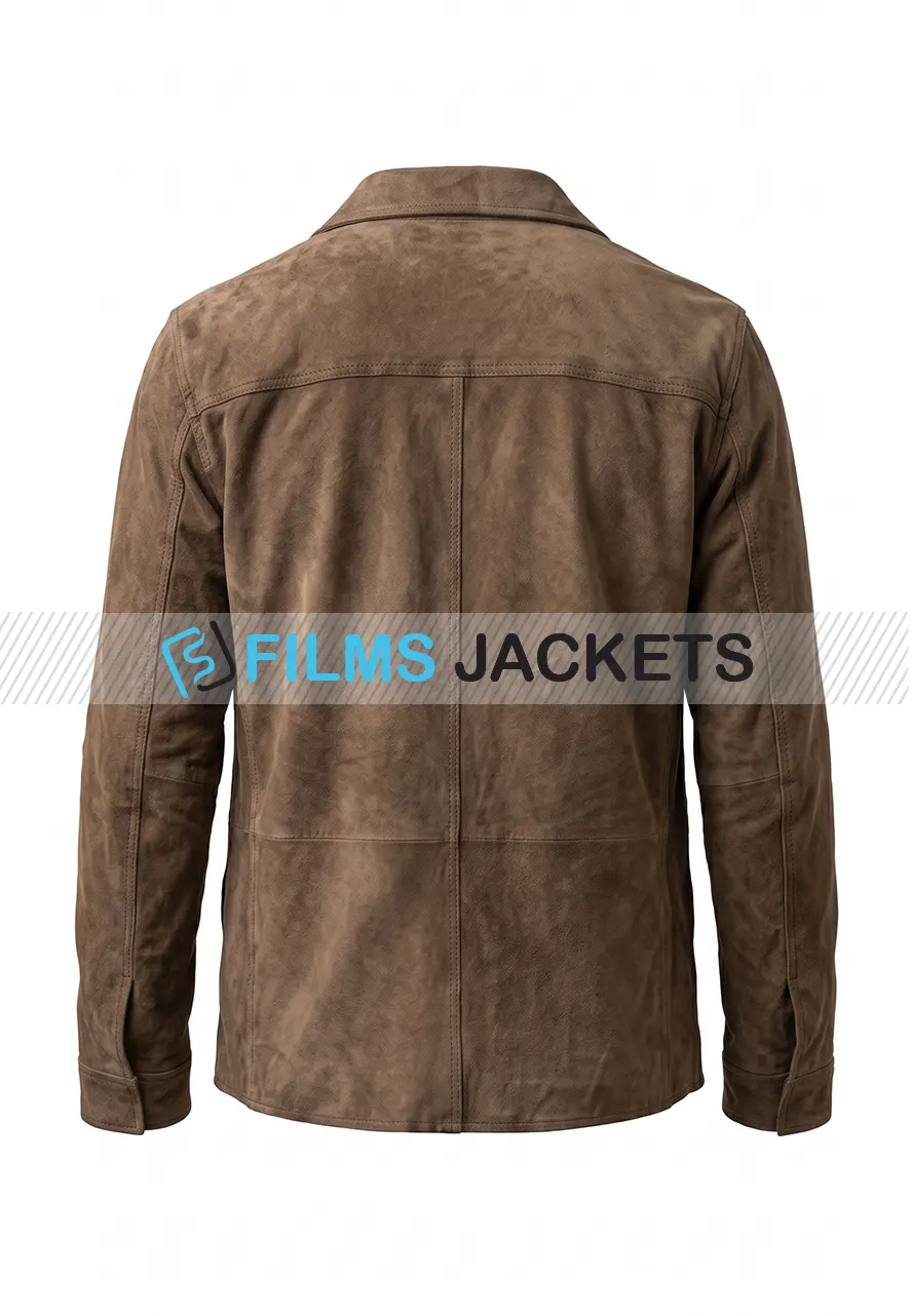 Men Vintage Brown Suede Jacket men brown suede button front jacket
