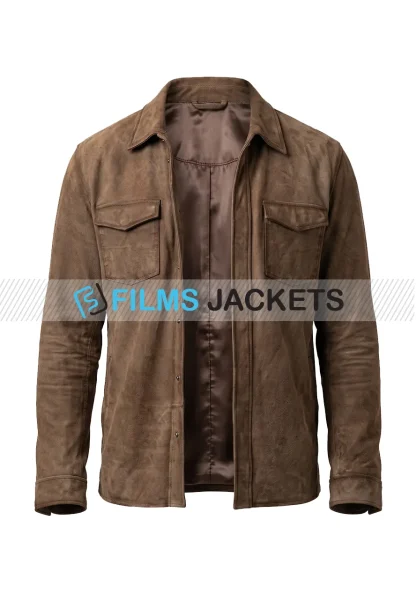 men brown suede jacket