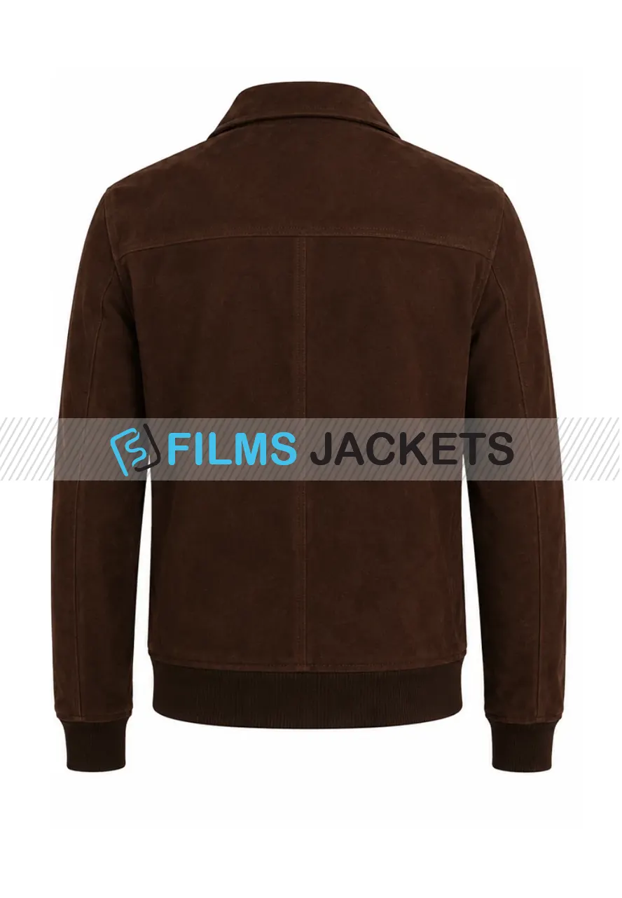 Men Suede Leather Bomber Jacket men brown suede leather bomber jacket