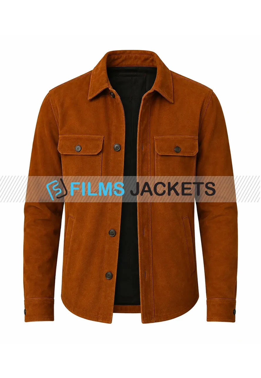 Men Suede Leather Trucker Jacket men brown suede leather trucker jacket