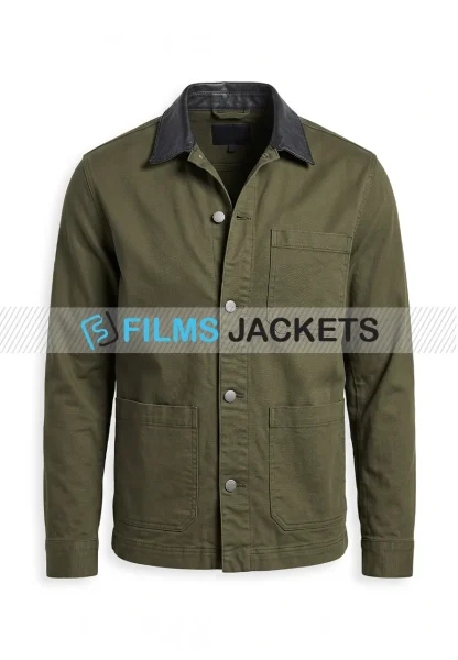 men green cotton shirt jacket
