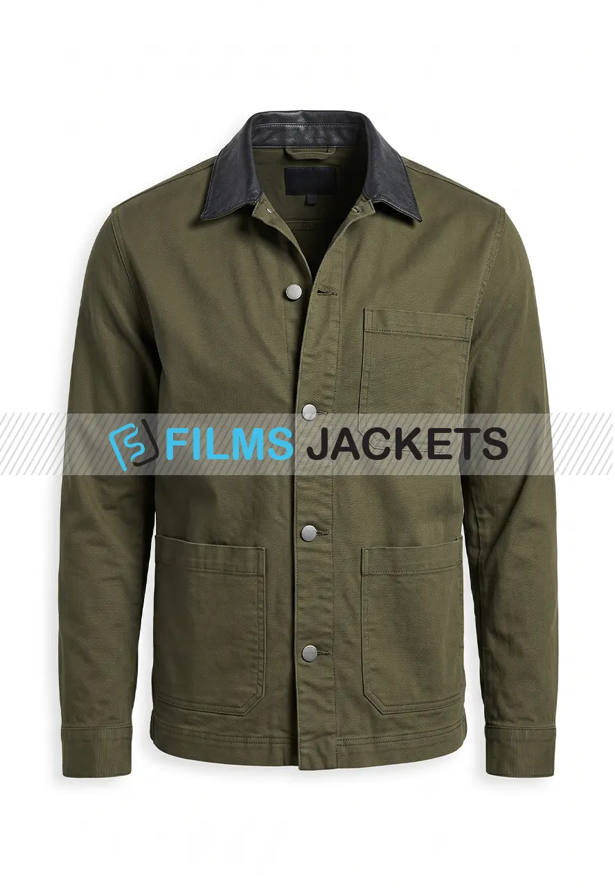Men Green Cotton Shirt Jacket men green cotton shirt jacket