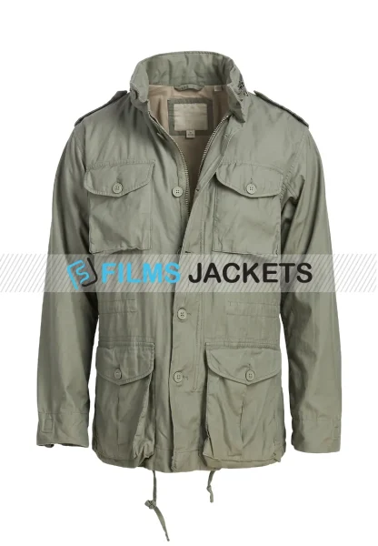 men green military utility jacket