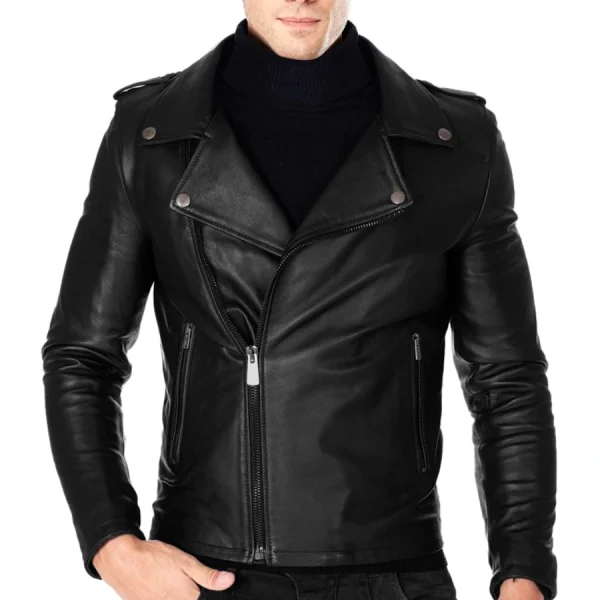 leon-men-black-biker-jacket