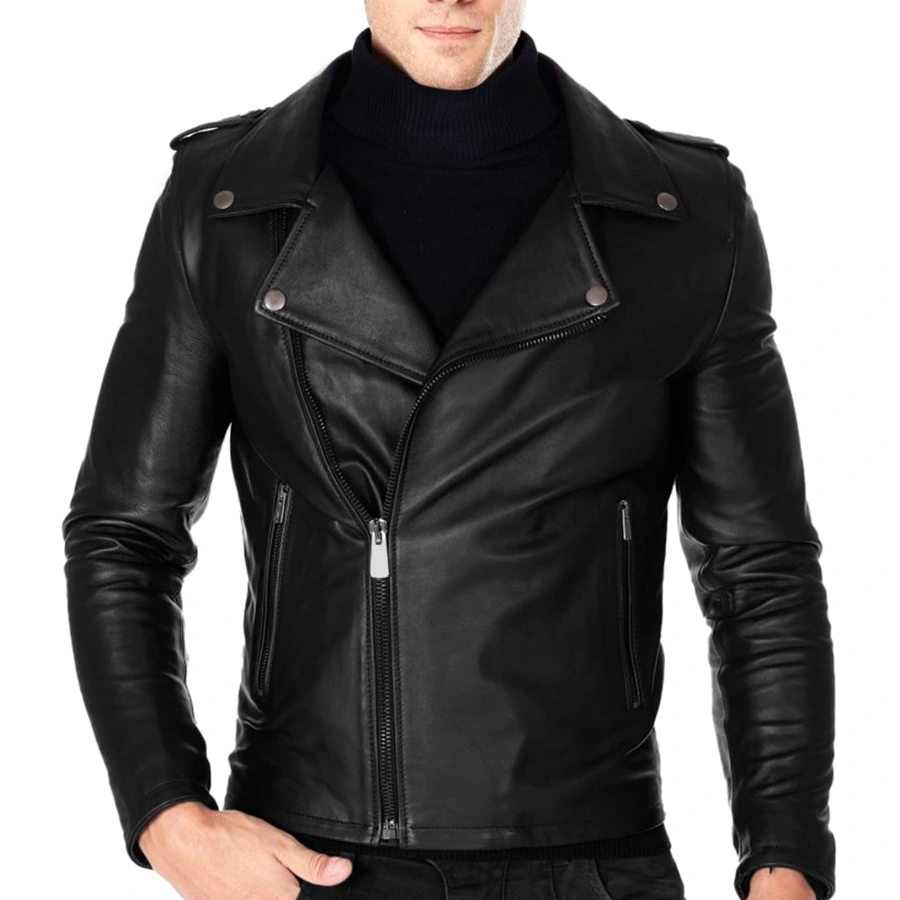 Leon Men Black Biker Jacket leon-men-black-biker-jacket
