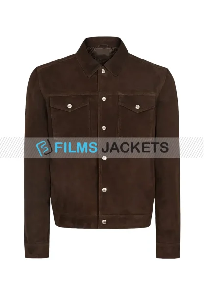 men suede leather trucker jacket