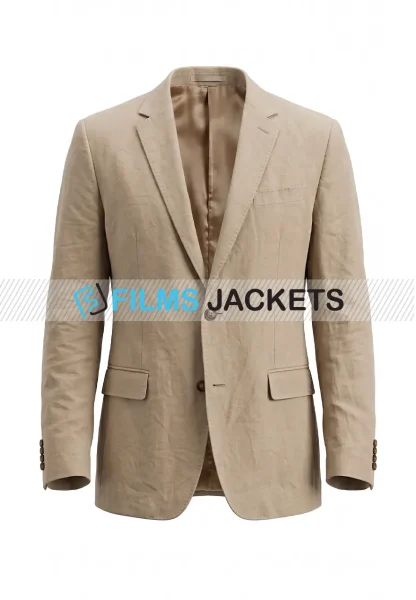men two button cotton blazer