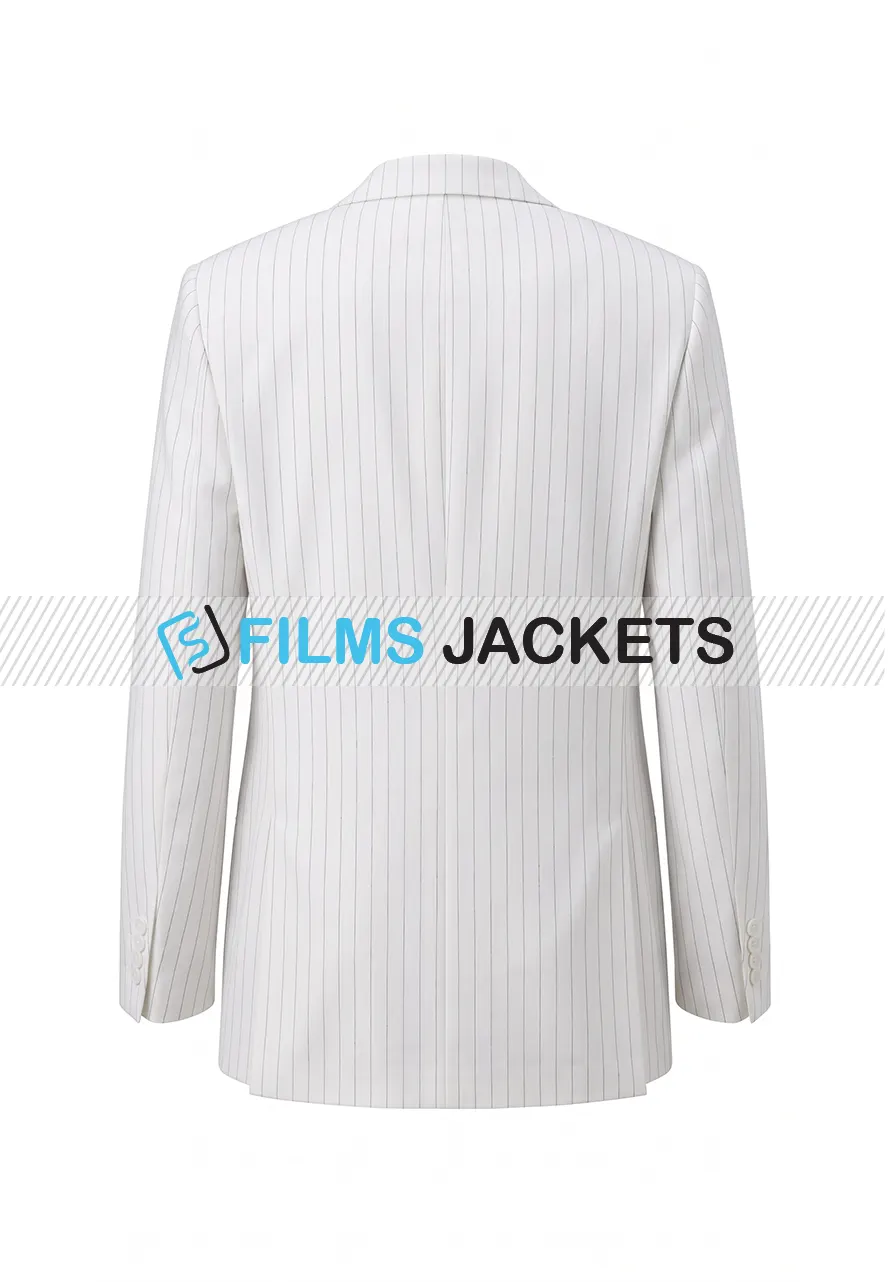 Men Pinstripe Double Breasted Blazer men white pinstripe blazer