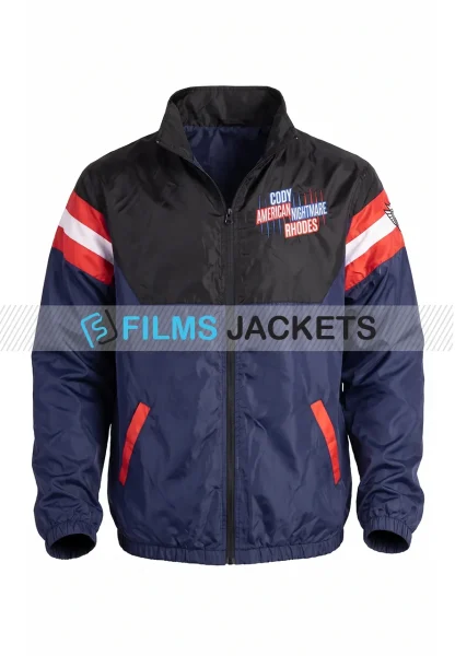mens black and navy colorblock jacket