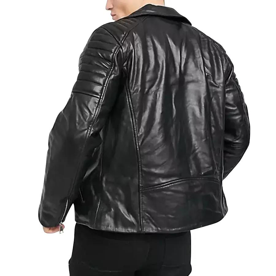 Quilted Shoulder Motorcycle Jacket quilted-shoulder-motorcycle-jacket
