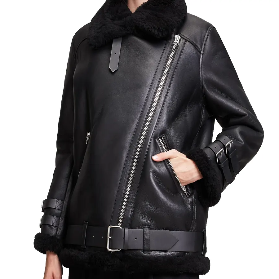 Aviator Silver Zipper Shearling Jacket aviator-silver-zipper-shearling-jacket
