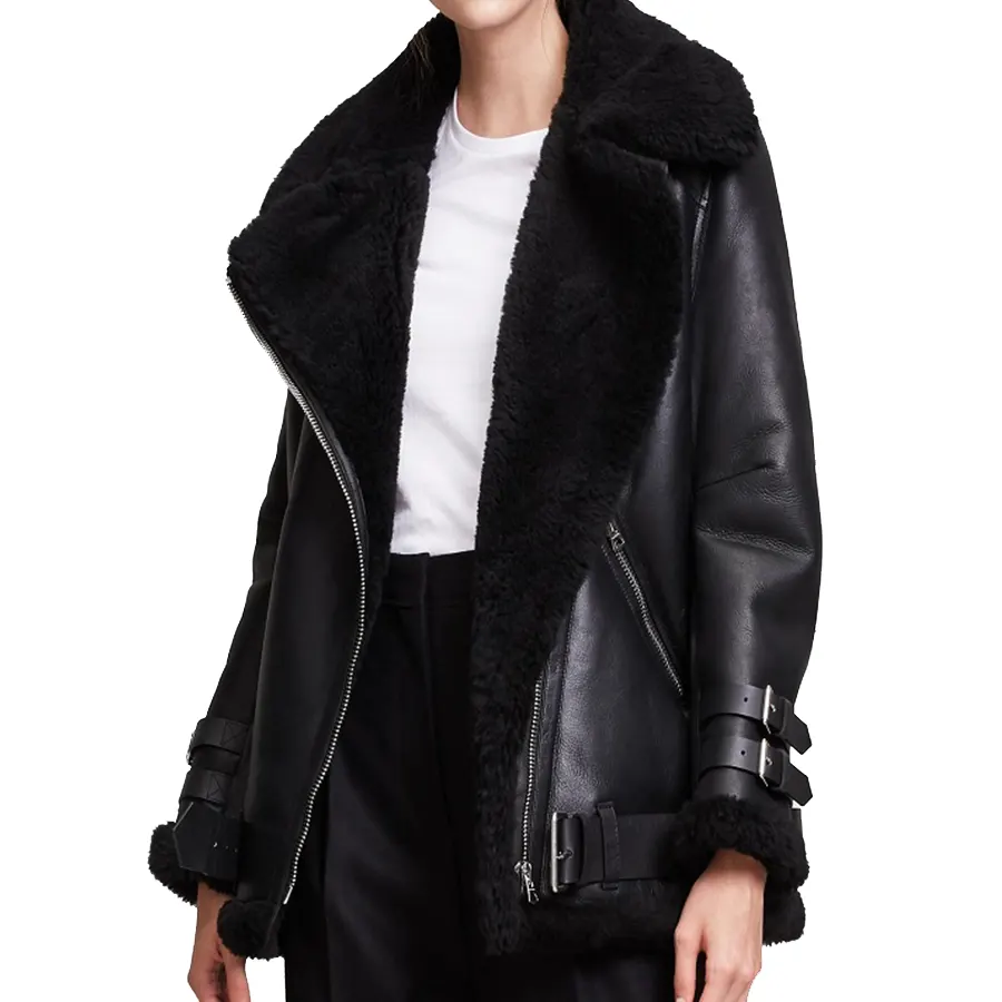 Aviator Silver Zipper Shearling Jacket aviator-silver-zipper-shearling-jacket