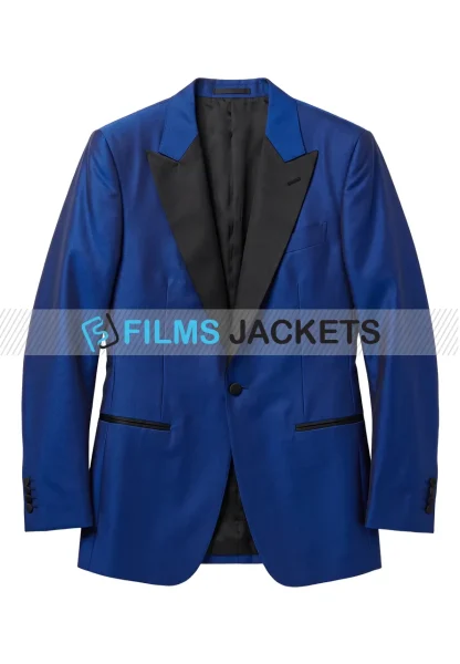 single button blue blazer