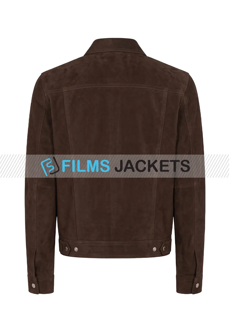 Men Suede Leather Trucker Jacket suede leather trucker jacket men