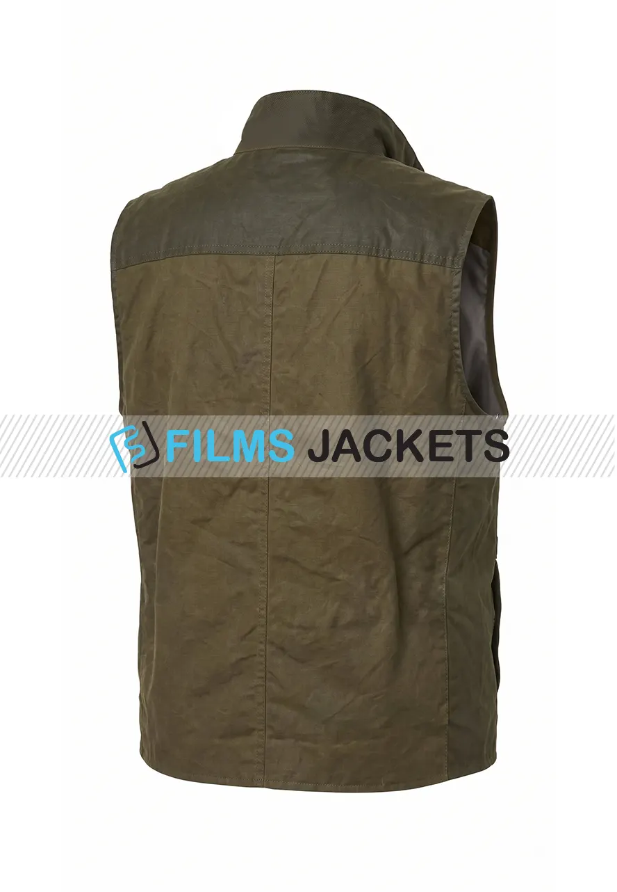Men Olive Green Waxed Cotton Vest waxed cotton vest mens