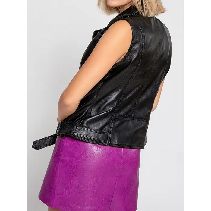Vanda Black Leather Biker Vest vanda-black-leather-biker-vest