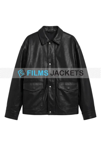 women black leather jacket