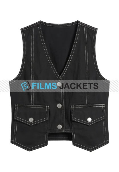 women black suede leather vest