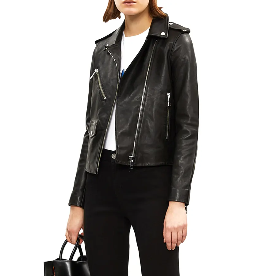 Women Classic Black Biker Jacket women-classic-black-biker-jacket
