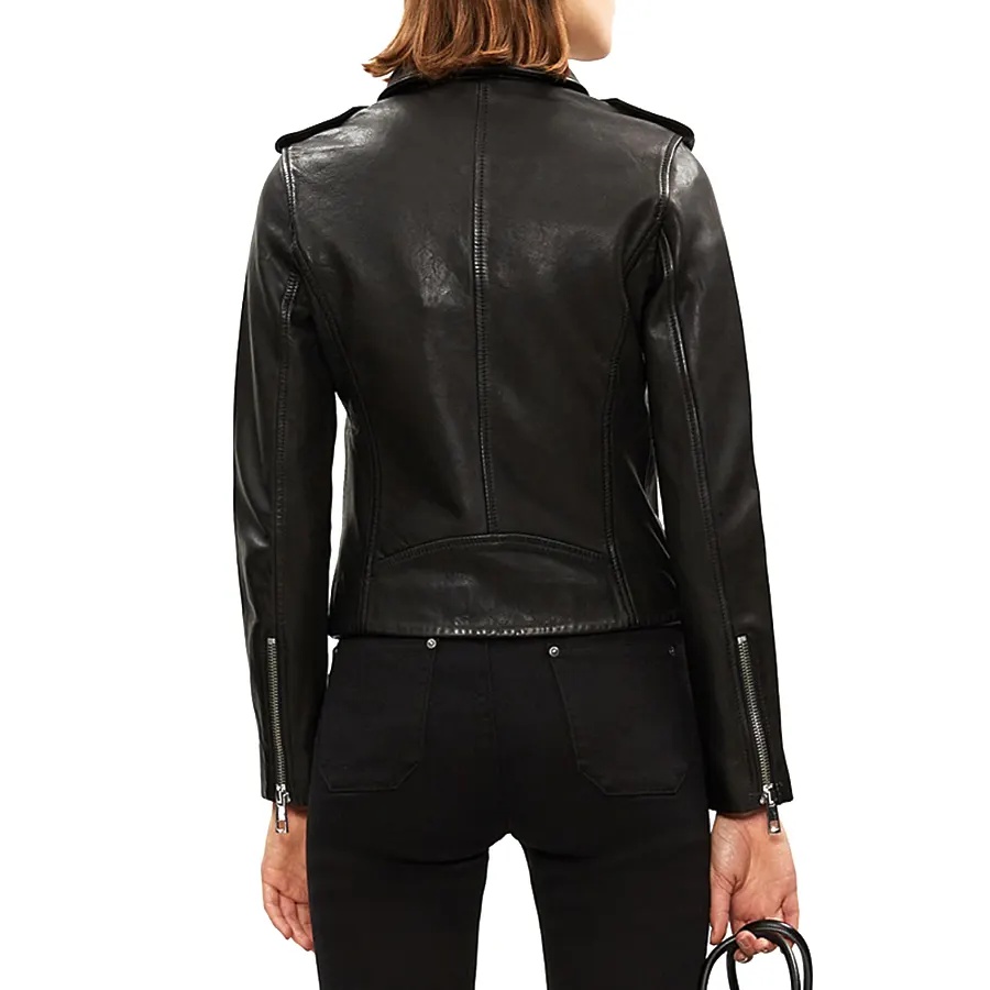 Women Classic Black Biker Jacket women-classic-black-biker-jacket
