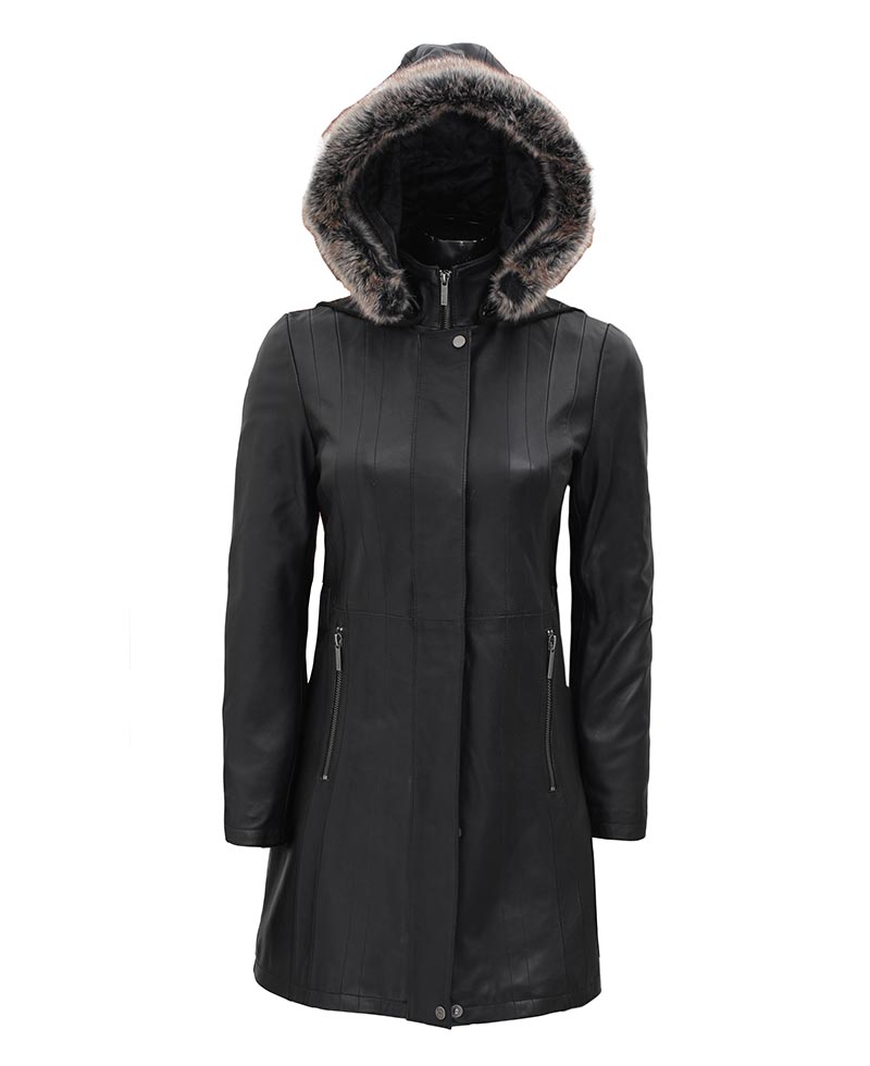 Women Black Fur Hooded Coat women-black-fur-hooded-coat