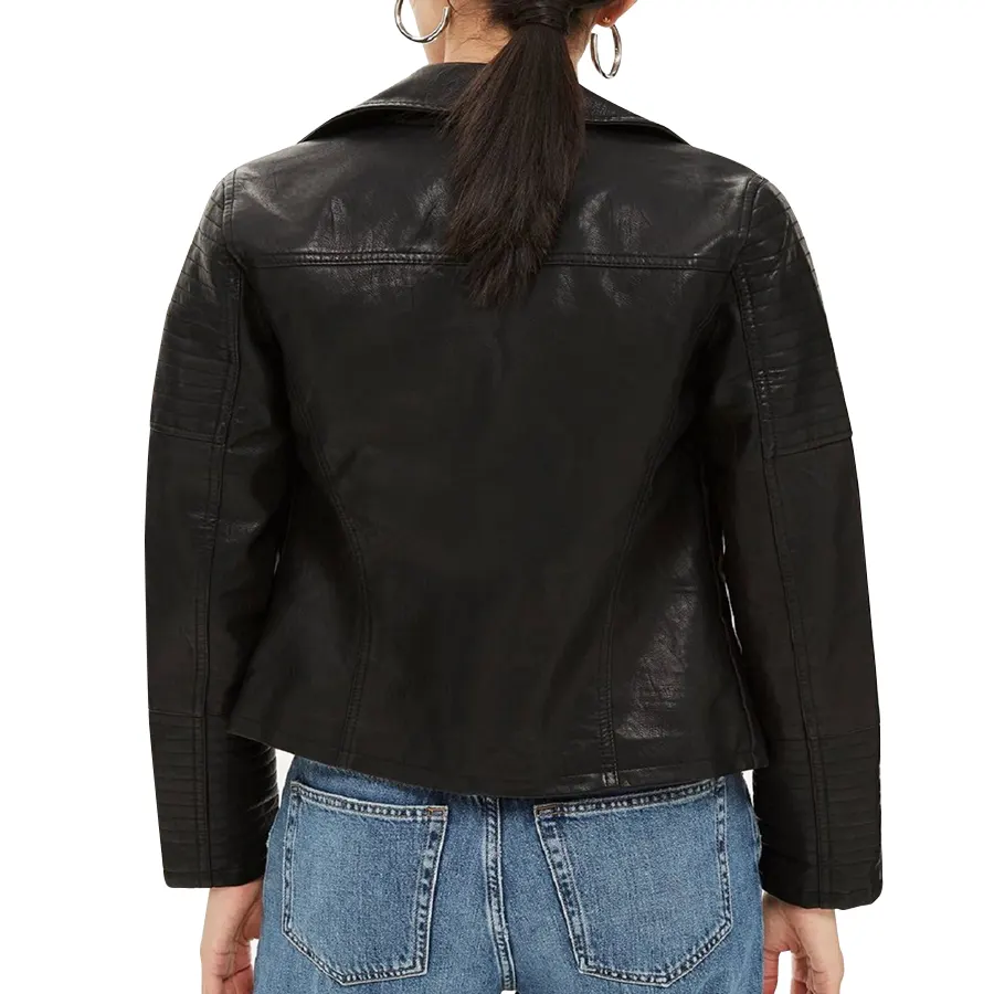 Women Lapel Collar Biker Leather Jacket women-lapel-collar-biker-leather-jacket