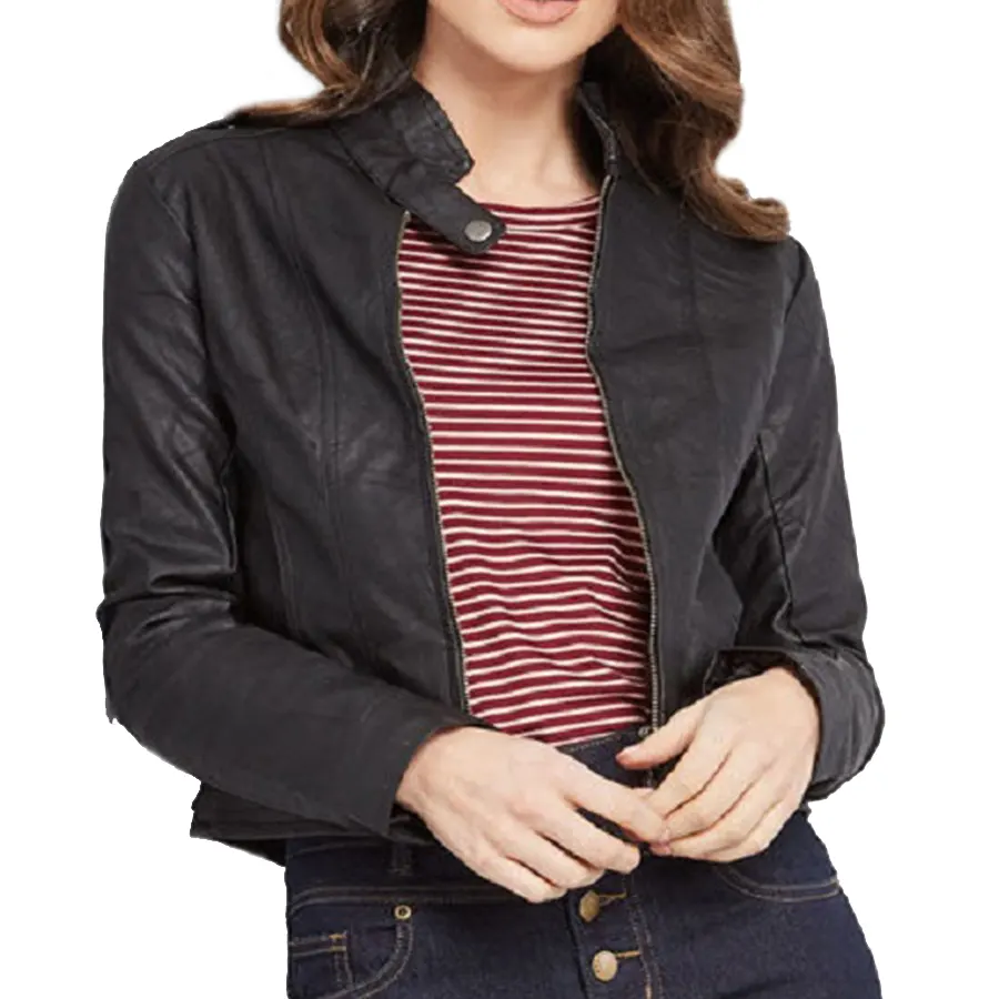 Women Textured Leather Jacket women-textured-black-leather-jacket