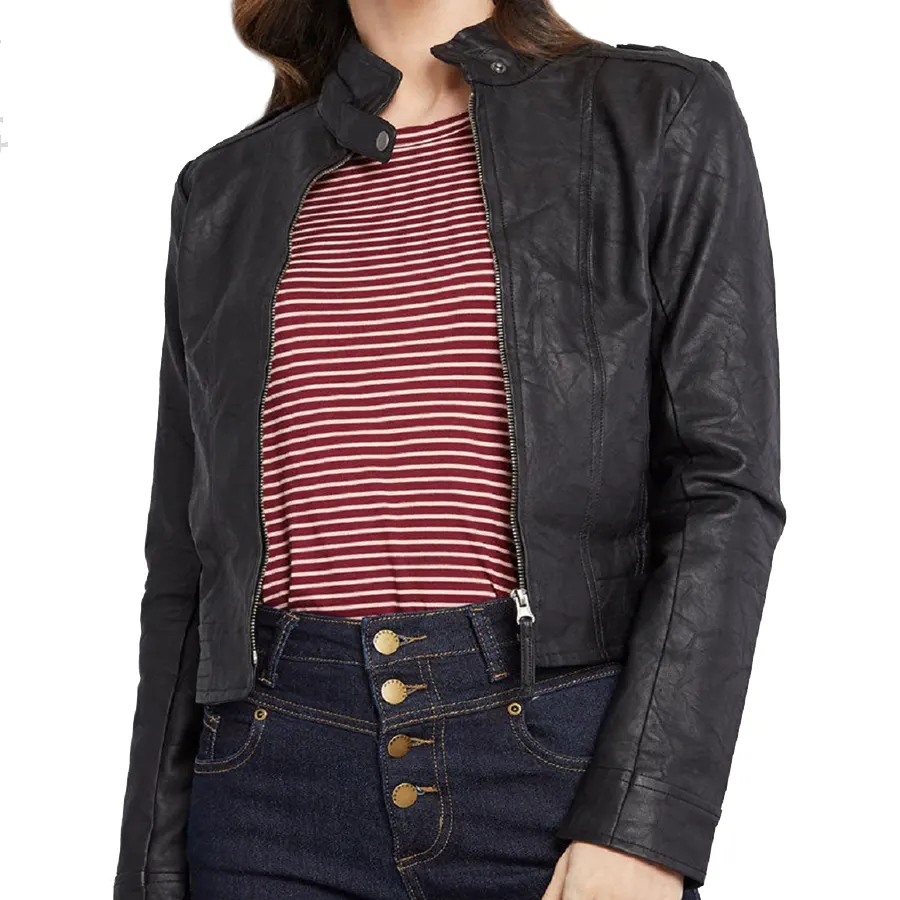 Women Textured Leather Jacket women-textured-black-leather-jacket