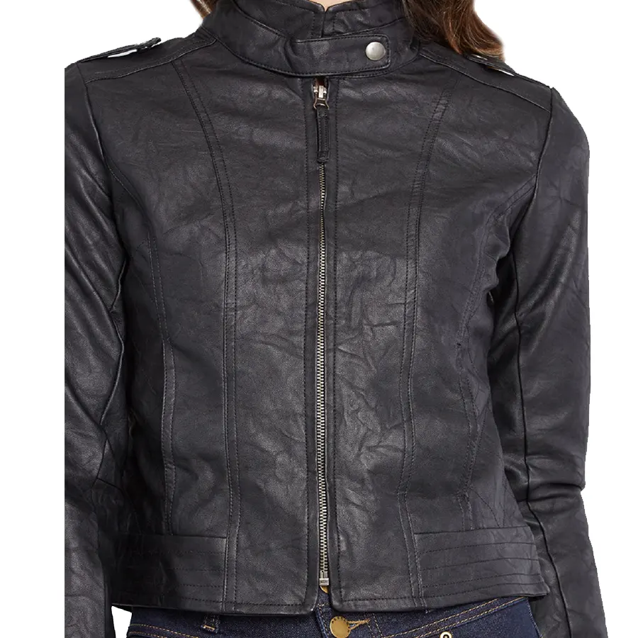 Women Textured Leather Jacket women-textured-black-leather-jacket