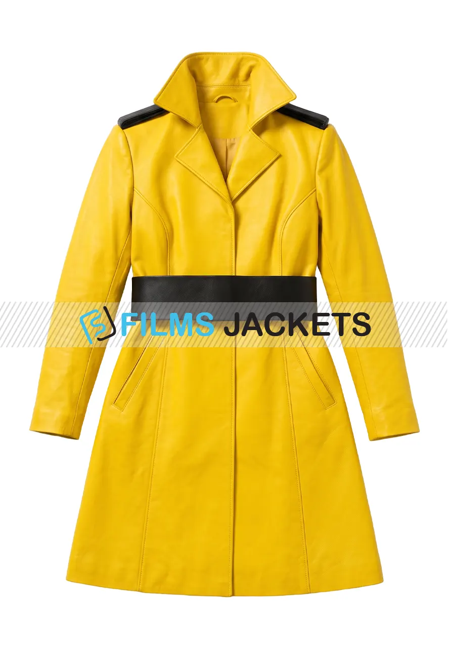 Women Yellow Leather Coat women yellow leather coat