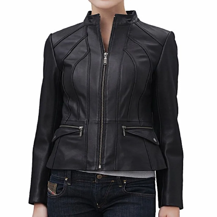 Women Jet Black Biker Jacket women-jet-black-biker-jacket