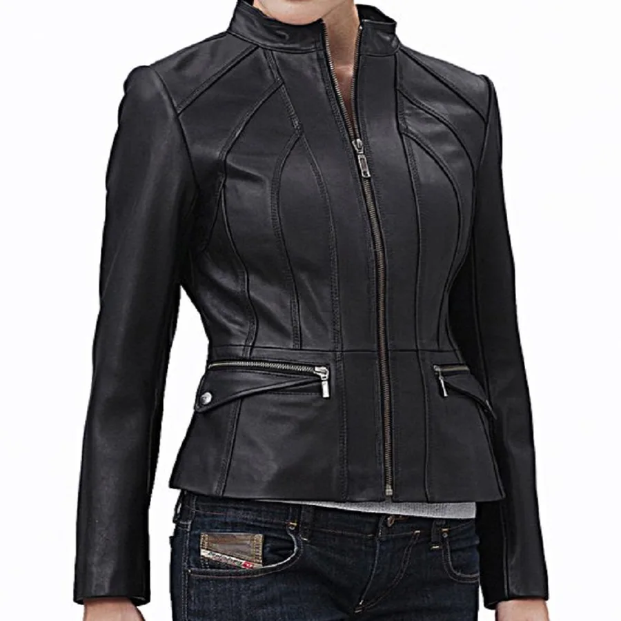 Women Jet Black Biker Jacket women-jet-black-biker-jacket