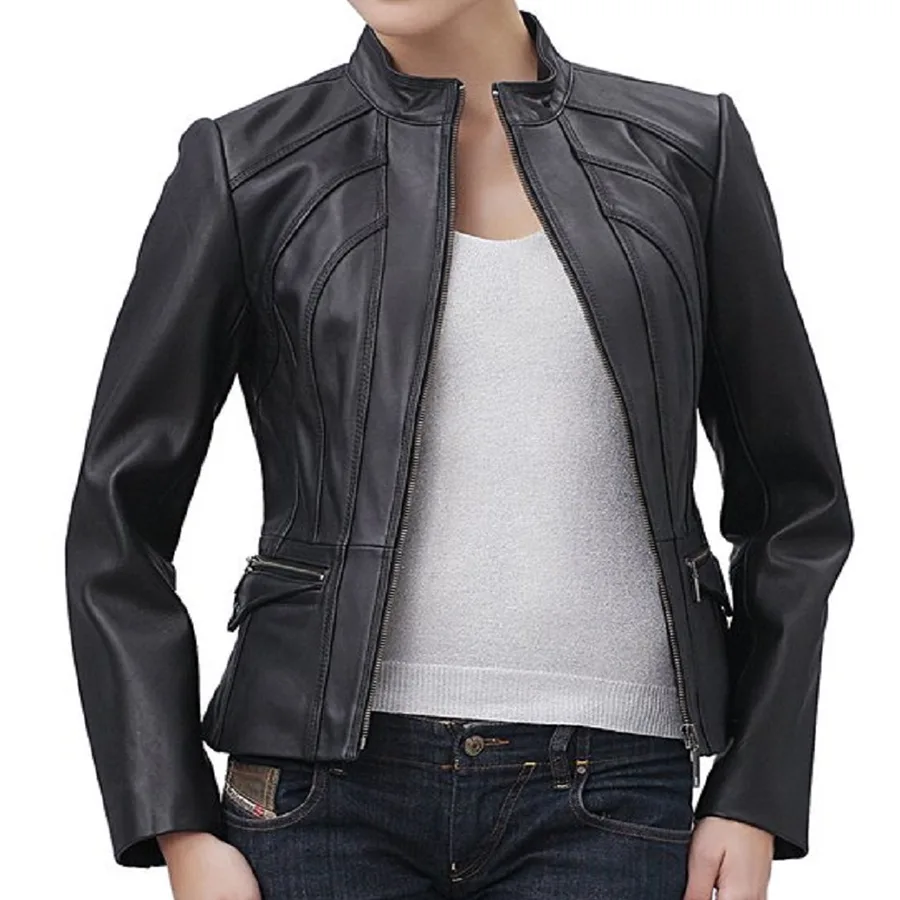 Women Jet Black Biker Jacket women-jet-black-biker-jacket