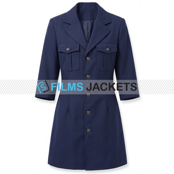 womens navy blue short sleeve coat