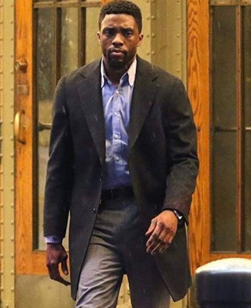 21 Bridges Movie Chadwick Boseman Black Coat