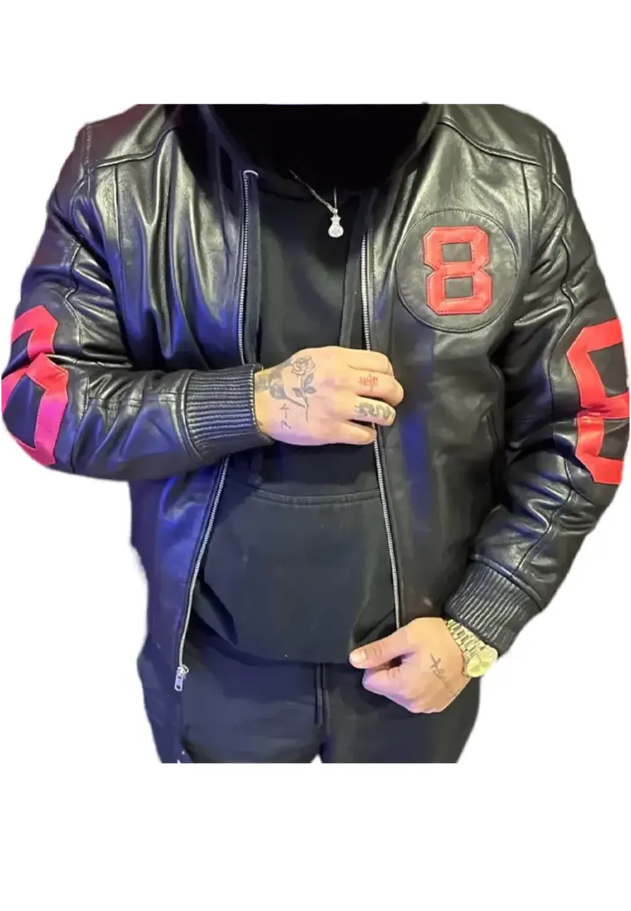 8 Ball Black And Red Bomber Jacket