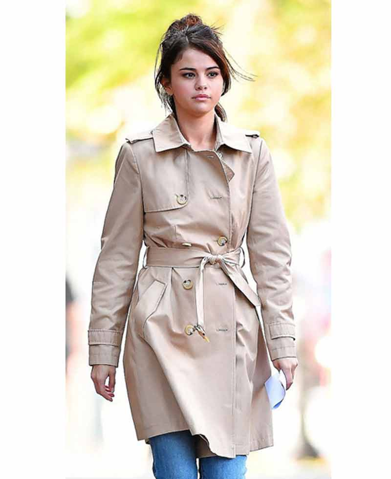 A Rainy Day in New York Selena Gomez Belted Coat