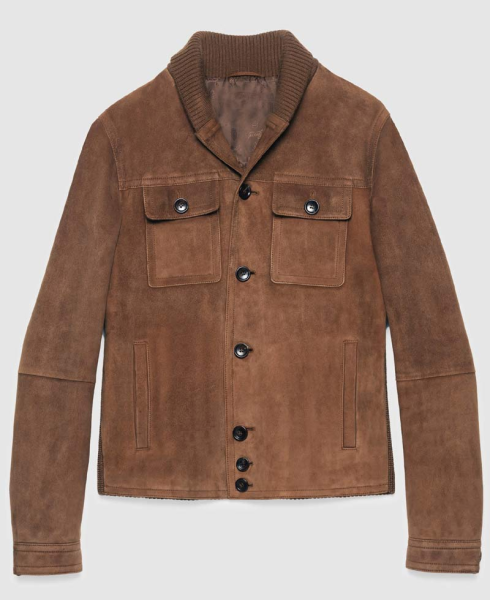 Aaron Taylor Johnson Brown Suede Leather Jacket