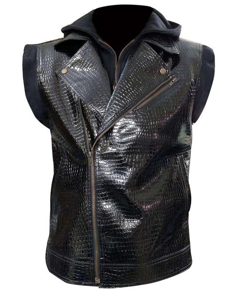 WWE Crocodile Alligator AJ Styles Vest with Hoodie